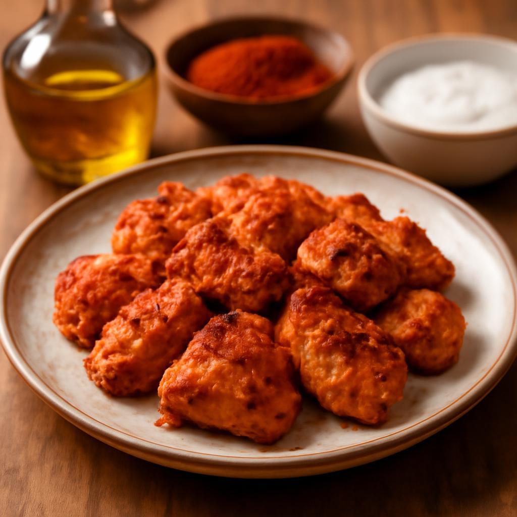 Poulet aux épices tandoori, servi à l'assiette